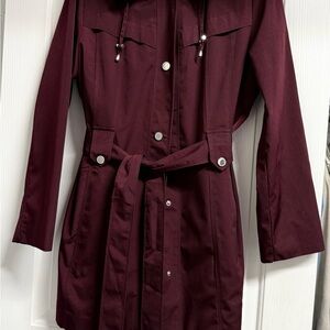 London Fog Women's Belted Trench Coat - Burgundy
